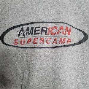 American Supercamp Ringer T Size L Gray Mens Tshirt